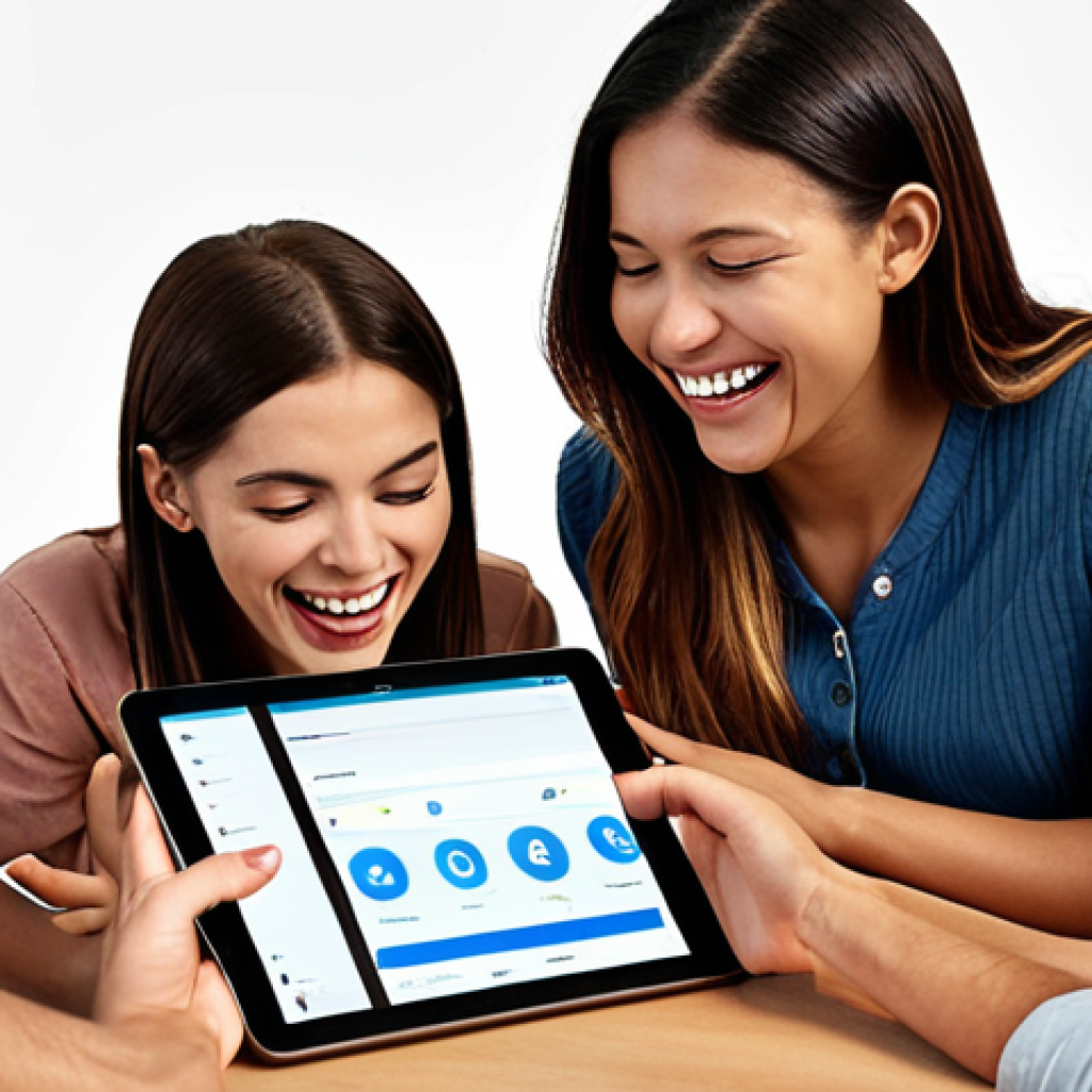 ** A diverse group of people happily interacting with a product (e.g., a user-friendly e-commerce platform interface on a tablet), highlighting problem-solving. Keywords: happy customers, user interface, problem solved, success.

**