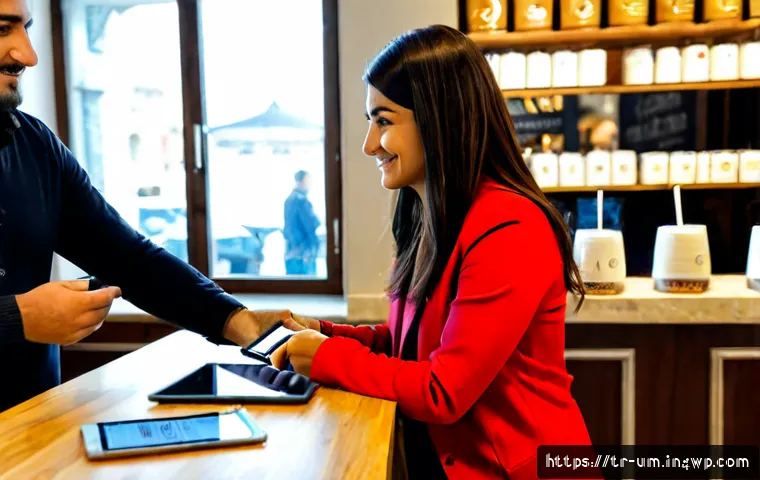 Home 17 전환율 향상을 위한 고객 맞춤형 소통 방법 - Photorealistic Turkish small business owner in a bright Istanbul boutique café, warmly greeting a re...